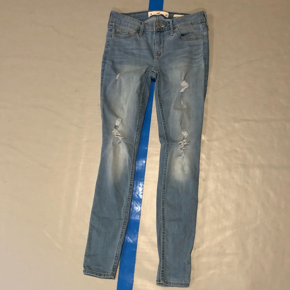 distressed low rise super skinny jeans